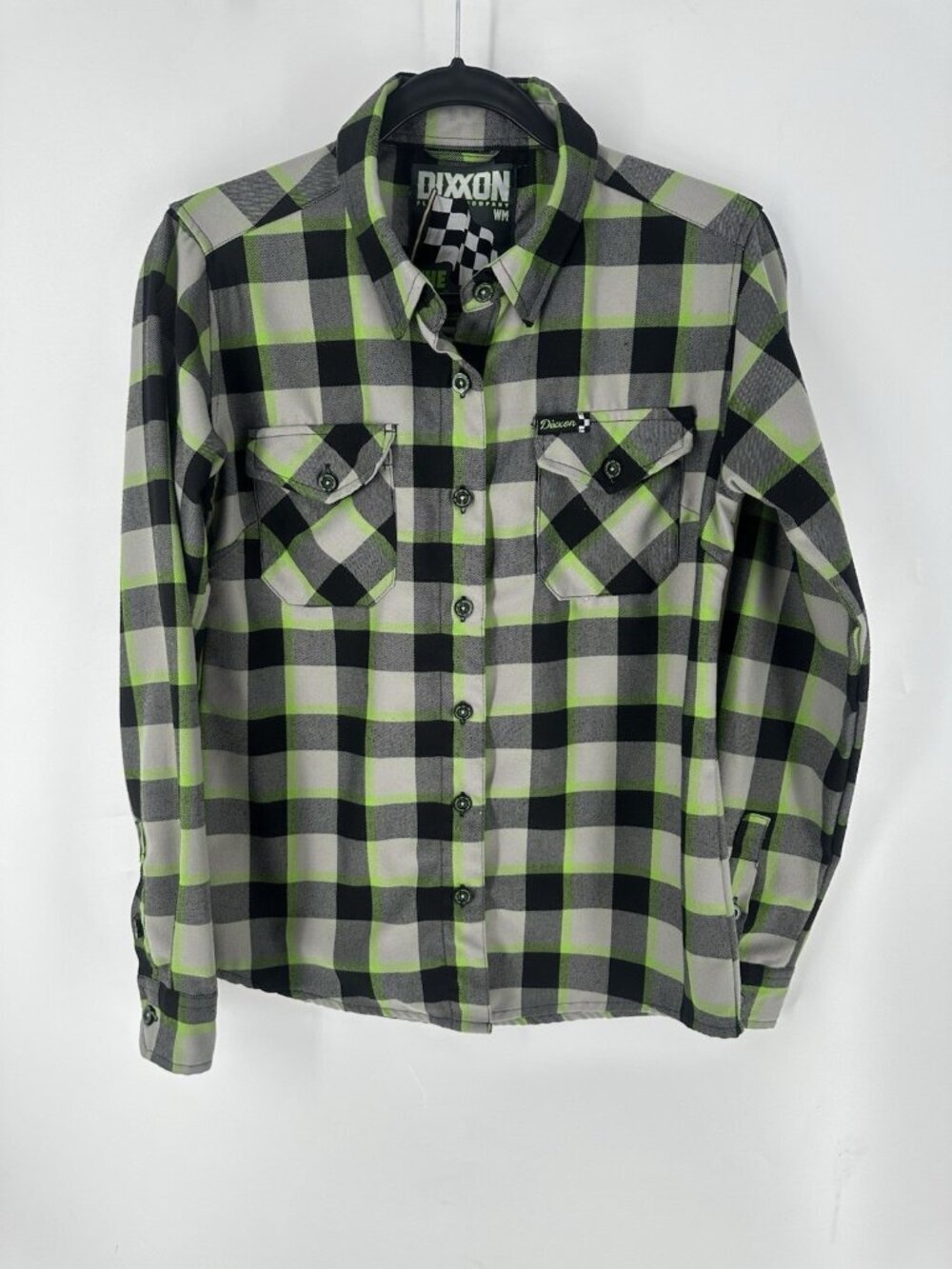 Dixxon The Last Lap Button Down Flannel Women’s M EUC Read